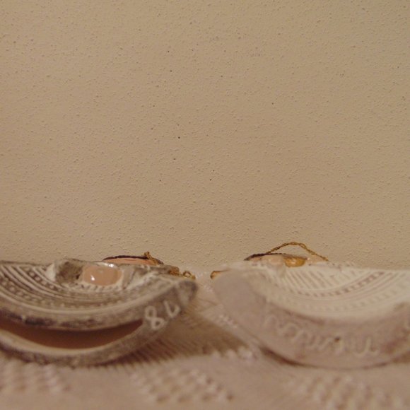 Vintage Hand Painted Ceramic Angels, Christmas Tree Ornaments, 3.63 inches tall - Picture 4 of 4